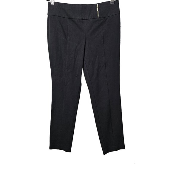 Alfani Slim Leg Tummy Control Moto Pull On Black Pants - Picture 1 of 8